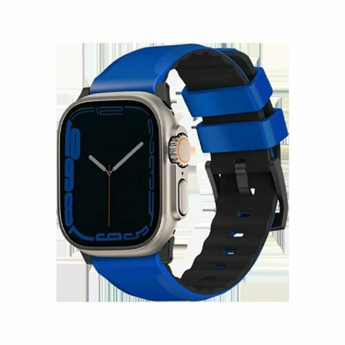 Uniq Силиконовый ремешок Uniq Linus Airosoft Silicone Strap для Apple Watch 42/44/45/49 синий 49MM-LINUSRBLU ремешок uniq linus airosoft silicone для apple watch all 42 44 45 49 мм racing blue