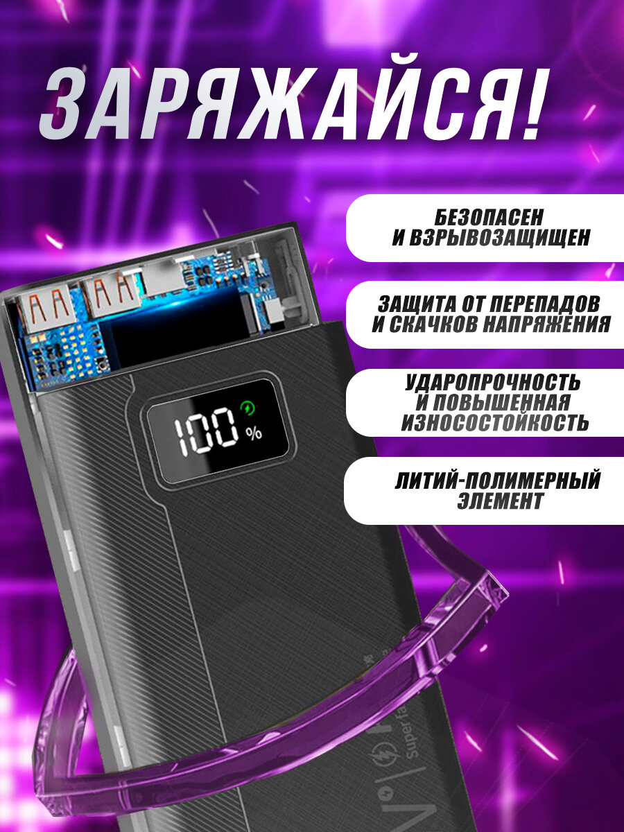 Портативный внешний аккумулятор Power bank Borofone 40000 mAh, черный