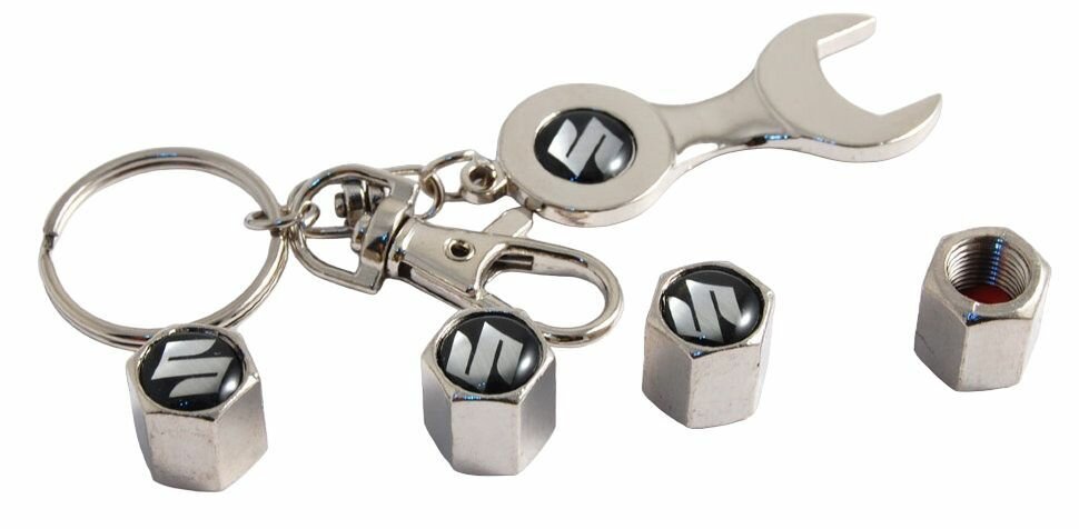 Колпачки на ниппель с ключом SUZUKI 4шт. — фото 1