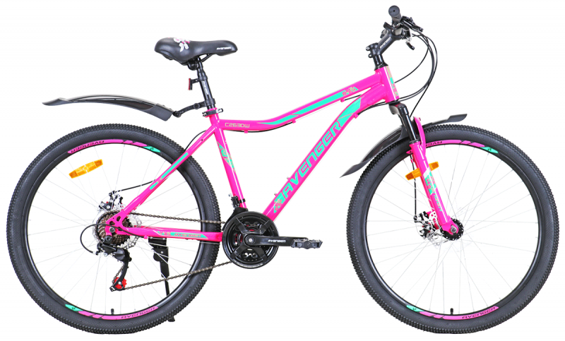 Велосипед 26 AVENGER C263DW (DISK) (21-ск.) фиолетовый /зеленый (рама 17.5)