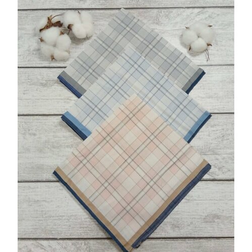 фото Носовой платок , голубой, бежевый renatex