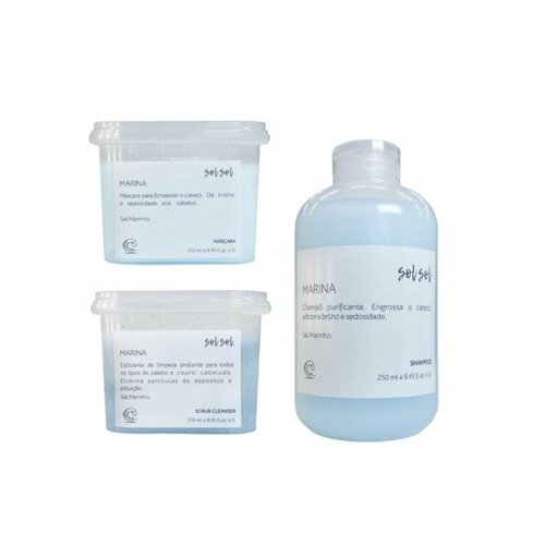 Sol Sol Marina бессульфатный набор для волос Шампунь Маска Скраб 250250250ml 2278₽