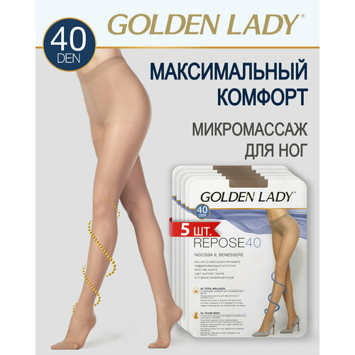 фото Колготки golden lady, 40 den, 5 шт., размер 5, коричневый