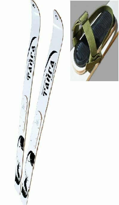Комплект охотничьих лыж тайга (лыжи деревянные 90см, крепление брезент, амортизаторы)