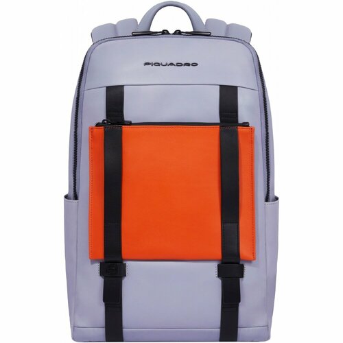Рюкзак PIQUADRO, серый, оранжевый