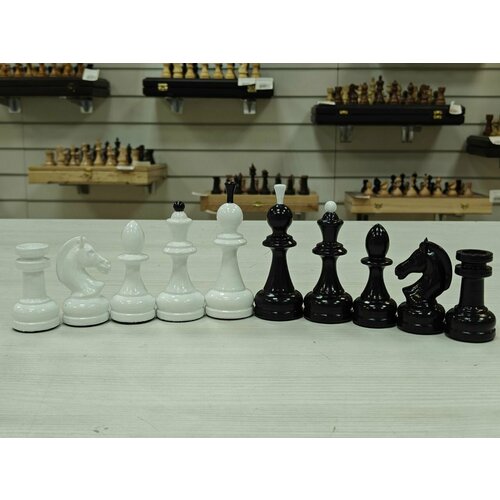 Шахматные фигуры премиум из гарба черно-белые Люкс стол шахматы шахматные фигуры белый 65x65 см кухонный квадратный с принтом