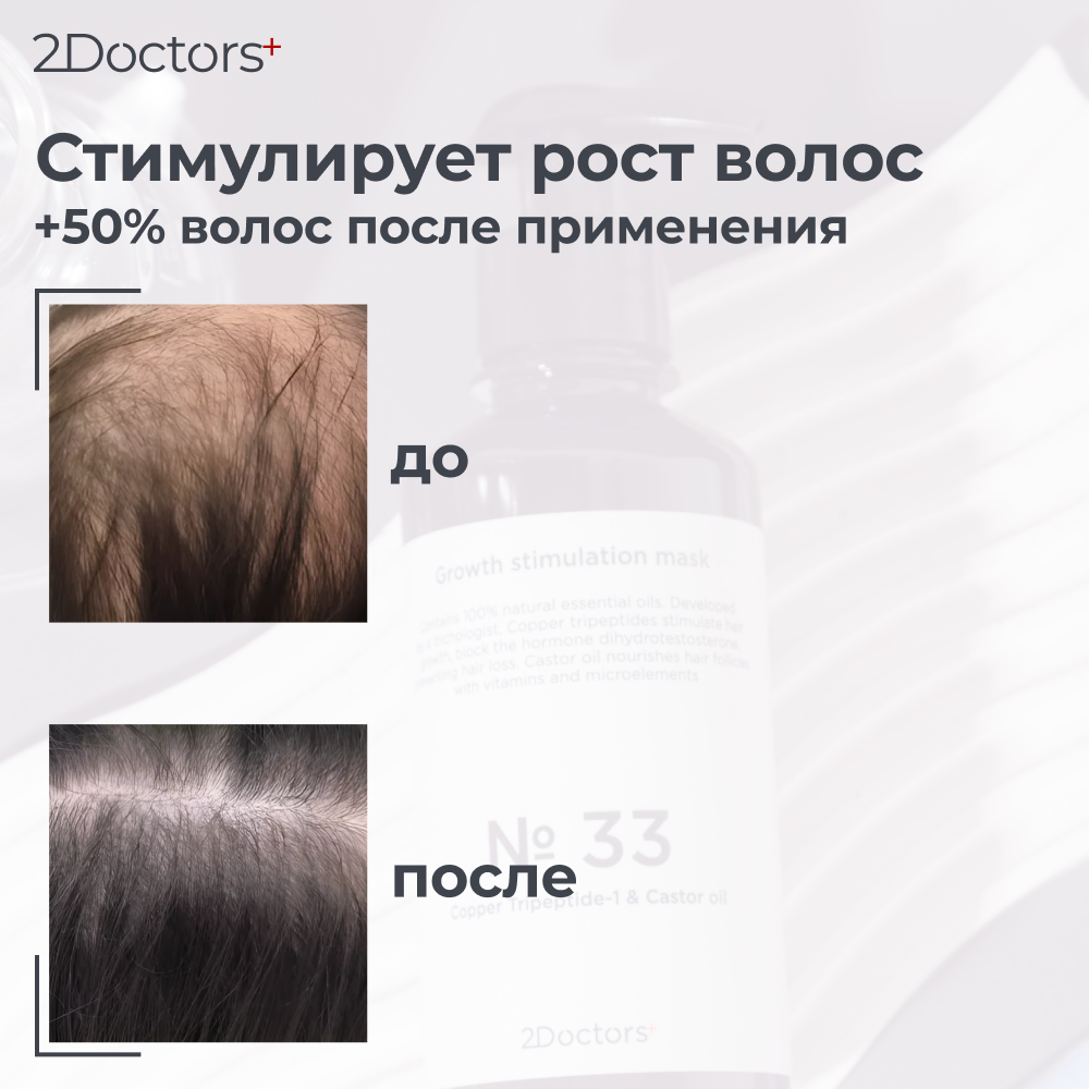 Маска-бальзам №33 "Трипептиды меди" для роста и против выпадения волос, 250мл