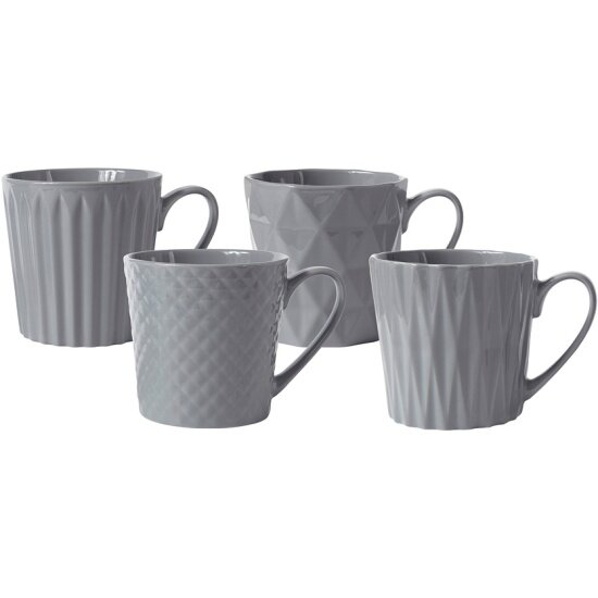 Набор Maxwell & Williams 4 кружки 0.38л (серый) 