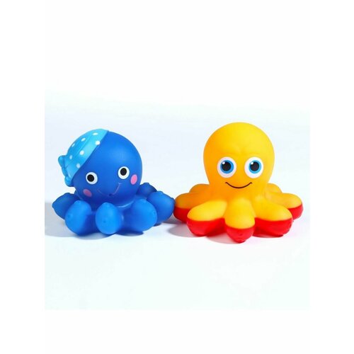 Набор игрушек для игры в ванне Осьминоги 2 шт с пищалками 584₽