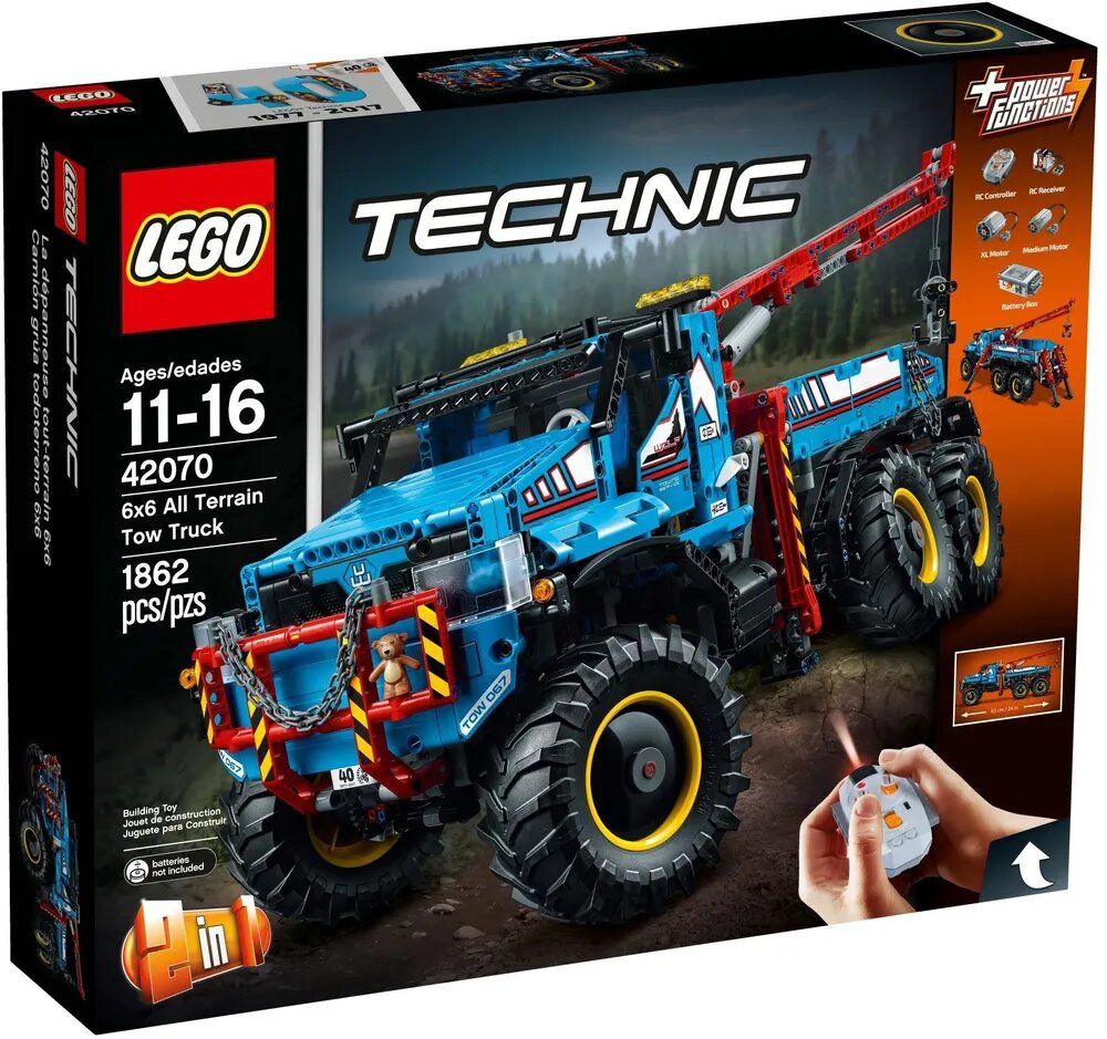 Конструктор LEGO Technic 42070 Эвакуатор-внедорожник 6х6, 1862 дет.