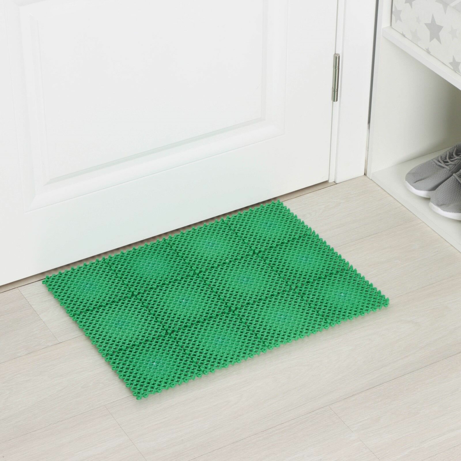Коврик придверный пластмассовый Gras 41х54 см цвет зеленый 1 шт.