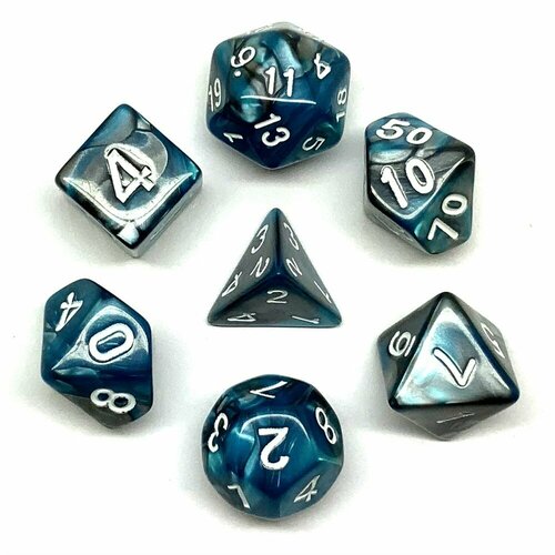 Ork's Workshop Кубики ДнД (7 шт) / Дайсы для DnD / Dungeons & Dragons / RPG / Бирюзовый исток