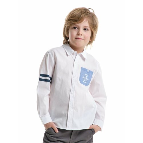 Рубашка Mini Maxi, размер 116, белый футболка mini maxi хлопок размер 116 белый