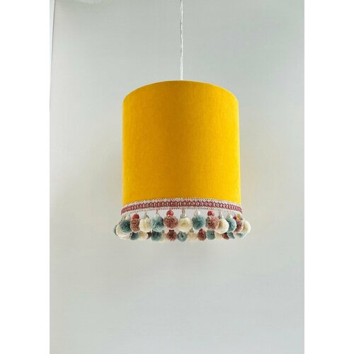 Абажур бархатный с помпонами от ABA design studio 2528 желтый 7440₽