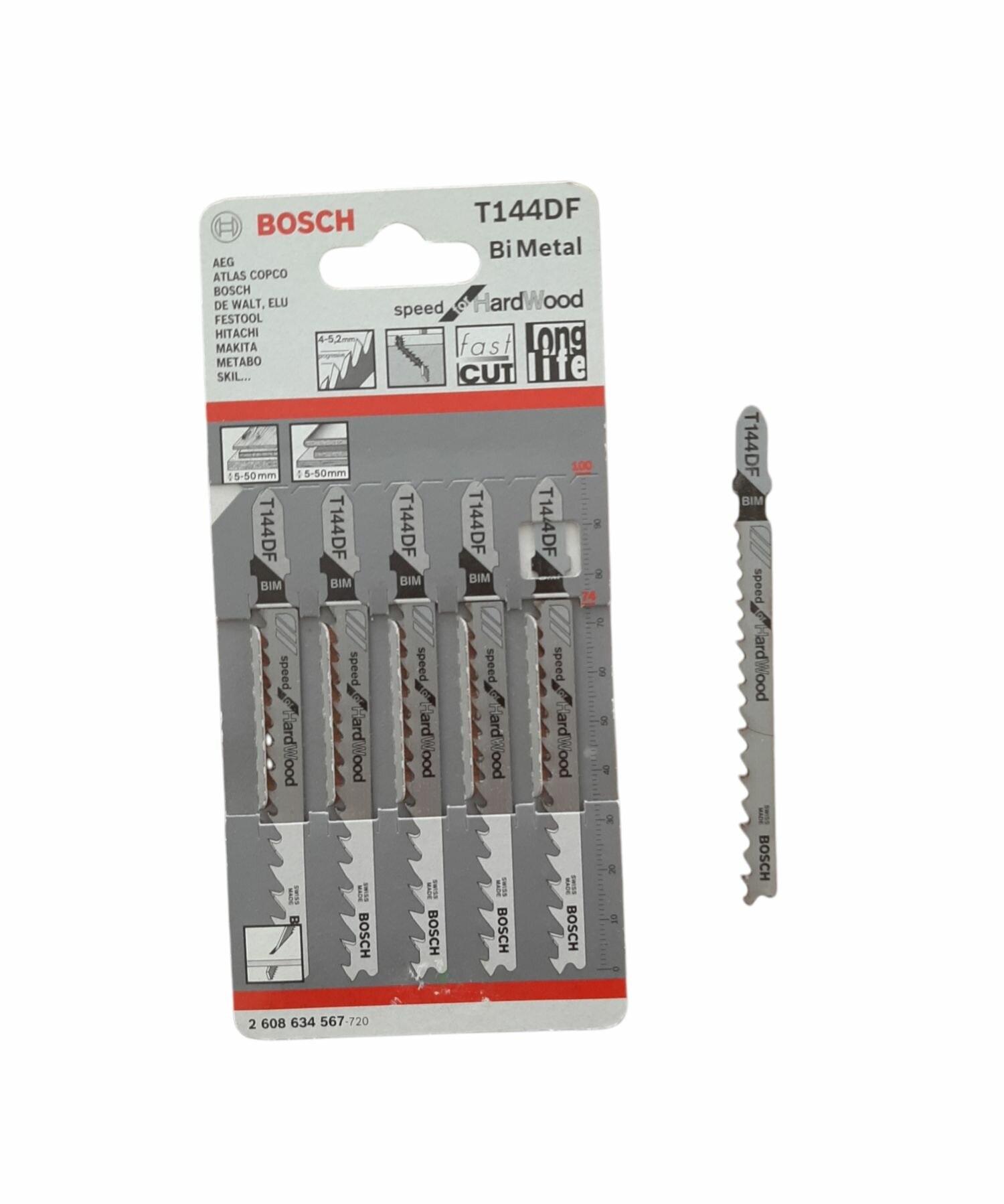 Пилки Bosch T144DF 5 шт. по дереву для лобзика 2.608.634.567