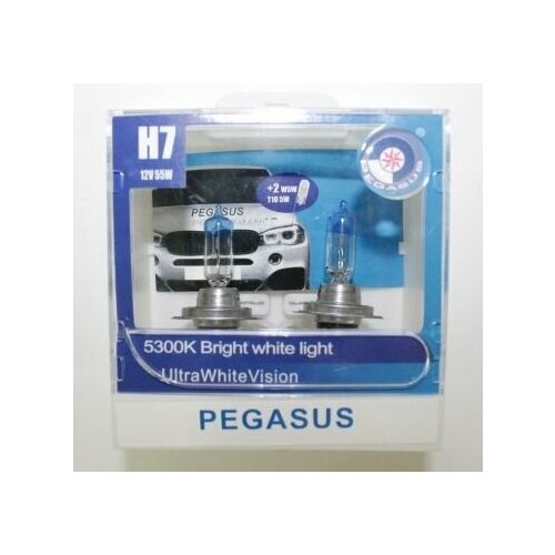 Лампа H7 12V 55W Px26d набор +2T10 HALF SUPER WHITE PEGASUS комплект 2 шт