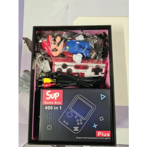 Подарочный набор, портативная игровая приставка SUP Gamebox Plus 400 , с джойстиком, красный игровая портативная приставка sup game box карманное денди