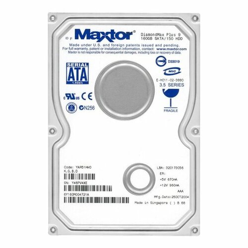 Жесткий диск Maxtor 6Y160M0 160Gb 7200 SATA 3,5 HDD