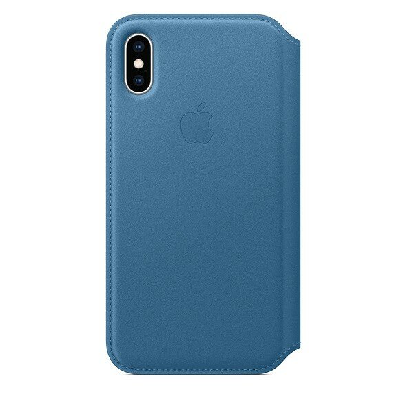 Чехол-книжка Apple Leather Folio iPhone XS Cape Cod Blue (Лазурная волна) MRX02ZM/A