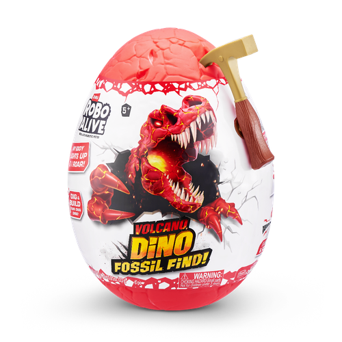 игрушка hti яйцо динозавра dino world большое Фигурка Zuru Robo Alive DINO FOSSEL Красный 24 см / зуру