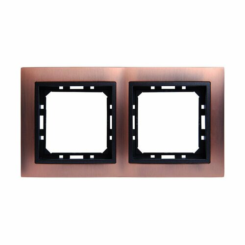 Рамка PRF Tesla Ultra 2СП граф вст+медь ант 9209/0733