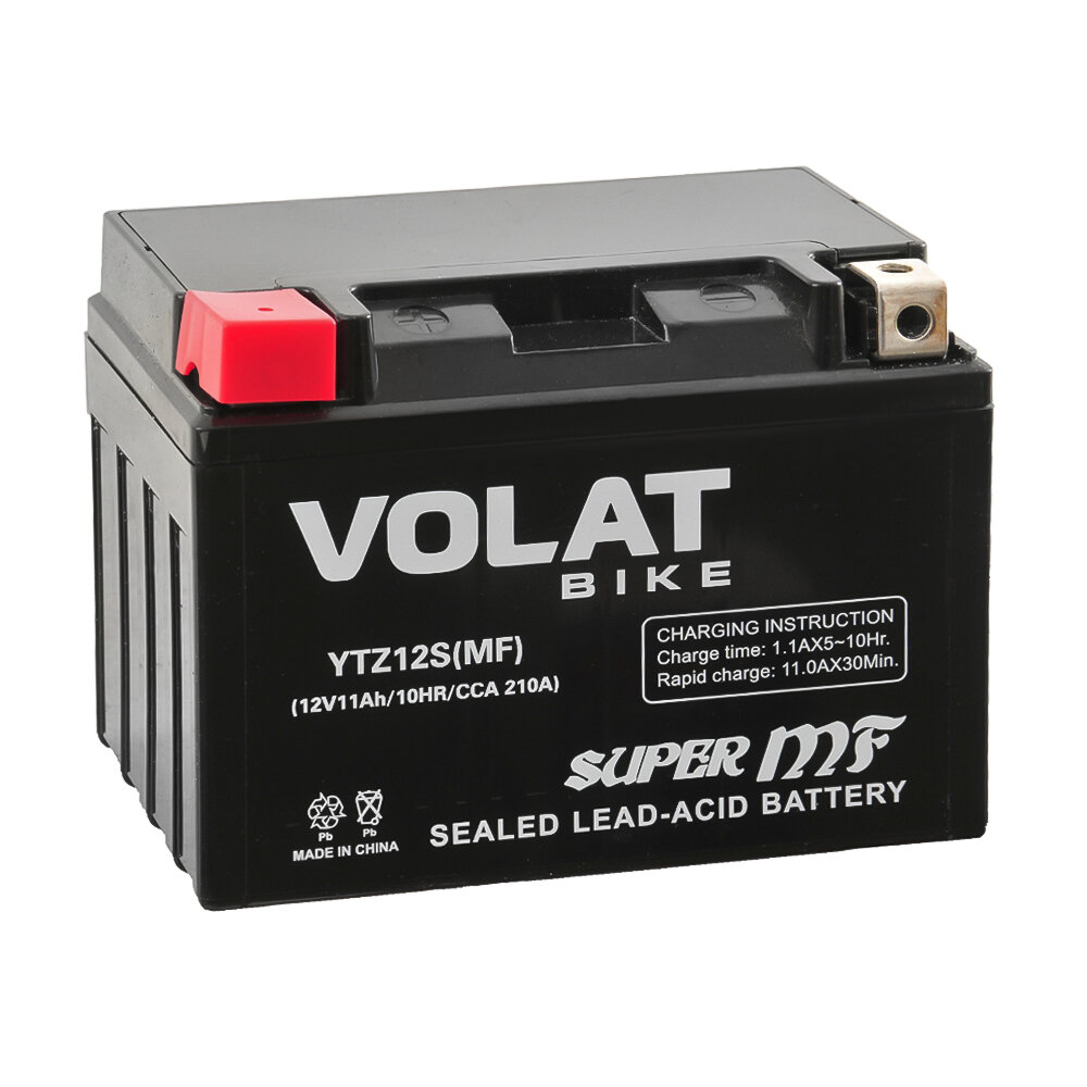 Аккумулятор Мото Volat 12V 11Ач 210А 150Х87х110 +/- Agm Залит VOLAT арт. YTZ12S(MF)