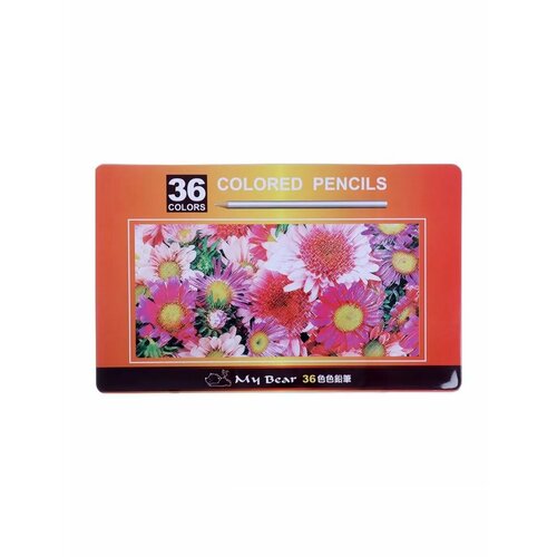 Карандаши 36 цветов в металлическом пенале заточенные 749₽
