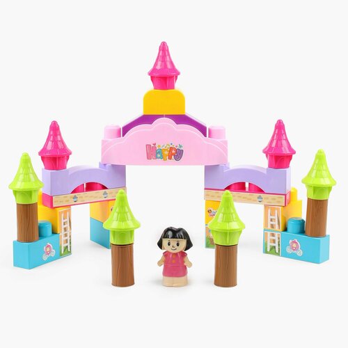 Конструктор 22х26 см с органайзером для хранения пластик розовый Замок Construct 995₽