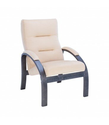 фото Кресло Leset Лион, венге текстура, ткань велюр, v18 бежевый