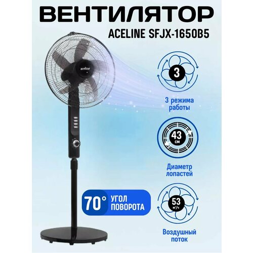 Вентилятор напольный бытовой черный 450000₽