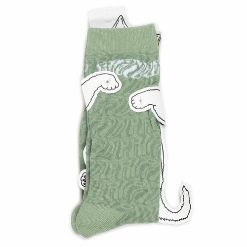 фото Носки ripndip носки с котом лордом нермалом ripndip socks, размер универсальный, белый, зеленый, серый