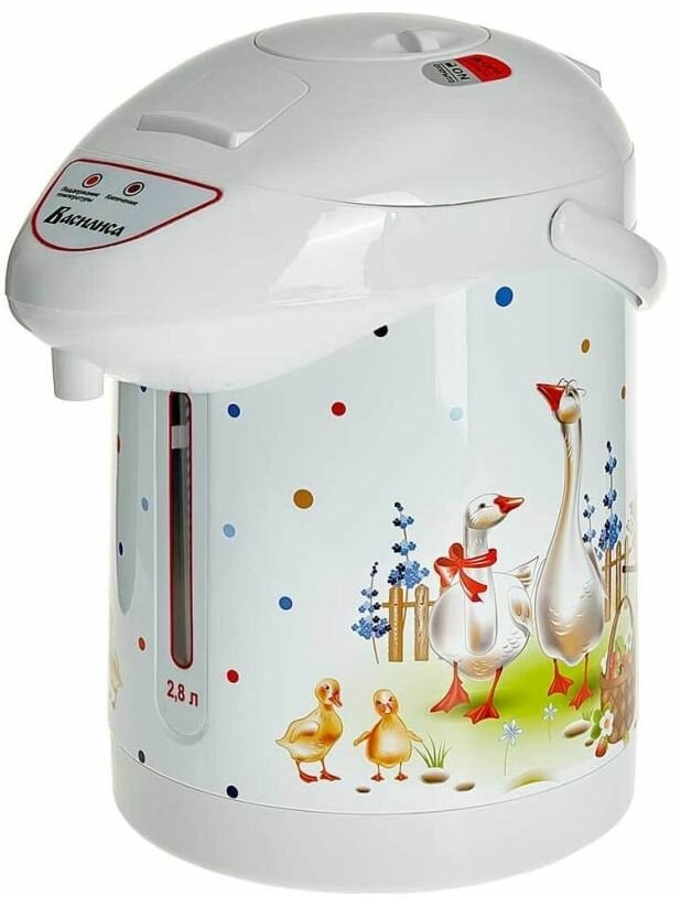 фото Термопот василиса ВА-5011 Гуси, белый