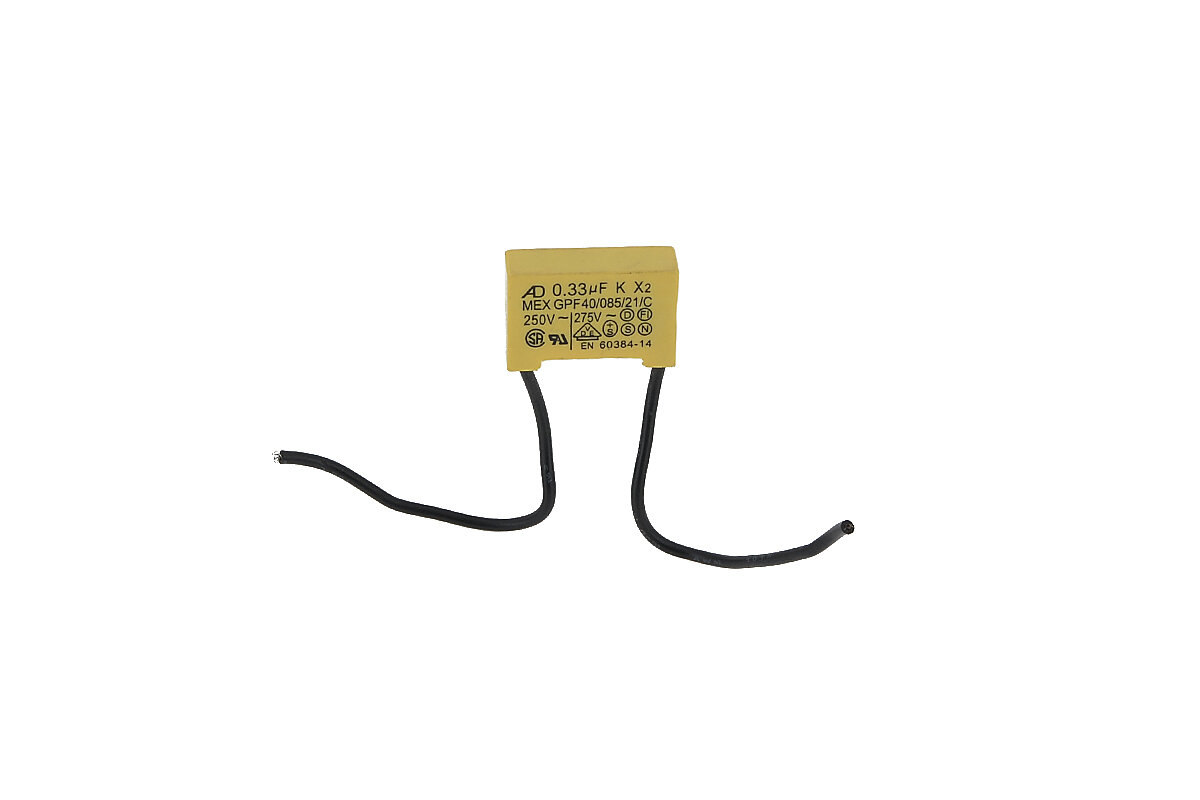 фото Конденсатор 0, 33 мкФ К X2 МЕХ GPF 40/085/21/C 250В для пилы циркулярной (дисковой) ИНТЕРСКОЛ ДП-235/2000М (s/n 14.****)