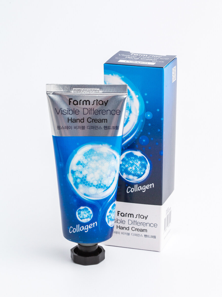 FarmStay Visible Difference Hand Cream Collagen Крем для ухода за кожей рук с коллагеном, корейская косметика. 100г
