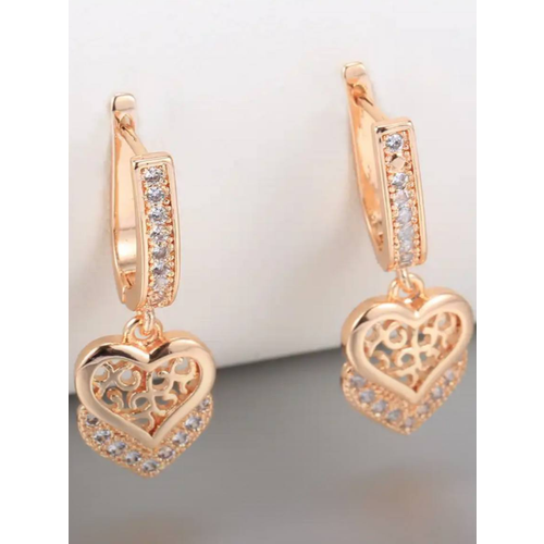 Комплект серег XINQUAN jewelry, циркон, размер 29 мм, золотистый