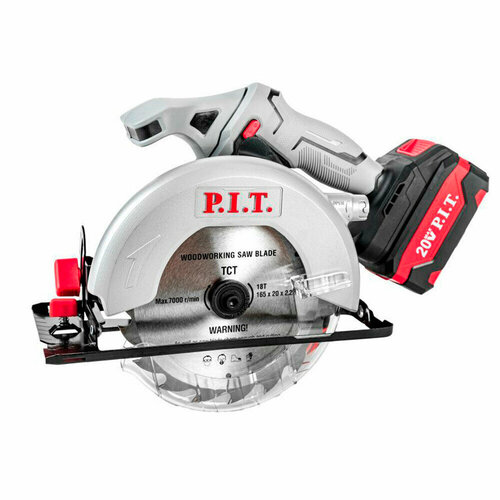 Пила дисковая аккумуляторная PIT One Power 20В 4Ач Li-Ion 165 мм с АКБ и ЗУ PKS20H-165A1 17690₽