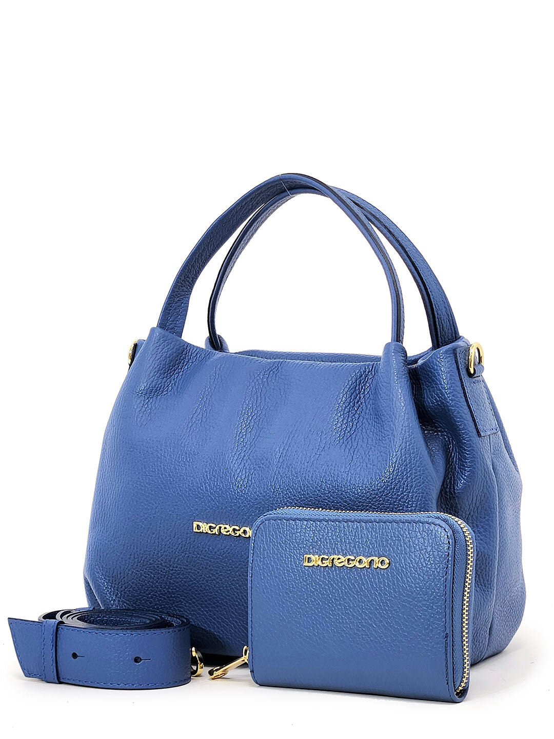 фото Сумка Di Gregorio gr8810 vitello blu oro