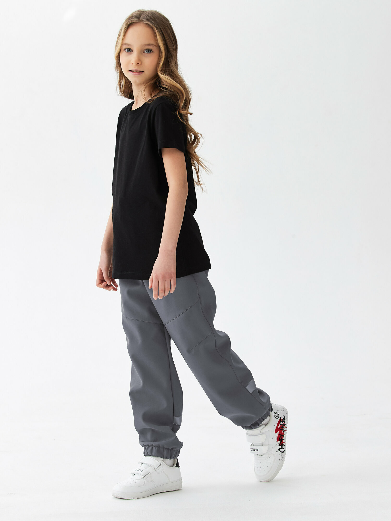 Брюки Kogankids, размер 134 / 9 лет, т.серый — фото 1