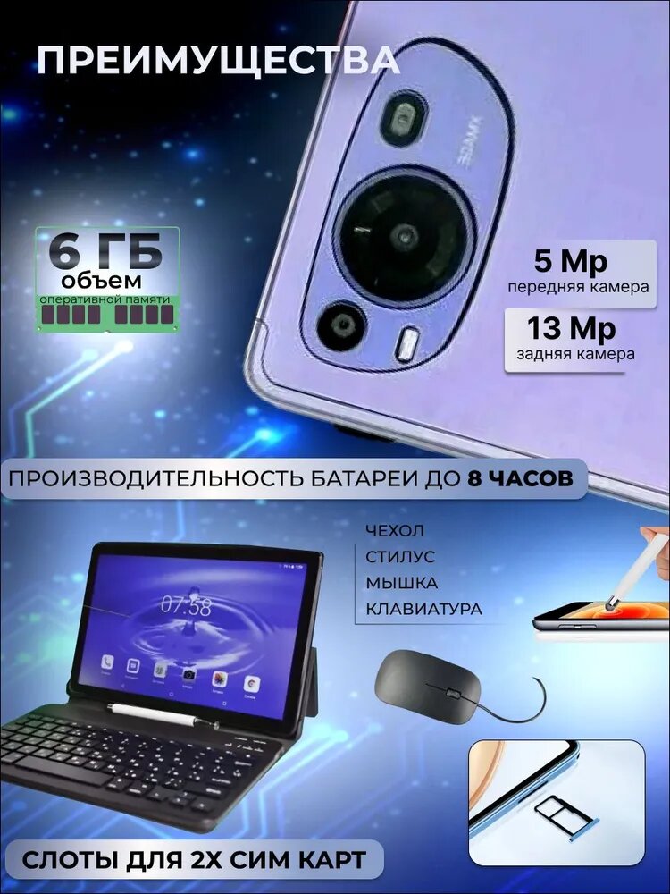 Обзор: Планшет UMIIO P60 PRO PAD 6/128gb, blue синий