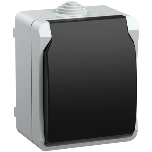 фото Розетка силовая штепсельная iek / иэк форс ip54, 1-местная с заземляющими контактами, открытая установка, рсб20-3-фср ers12-k03-16-54-dc / электрооборудование
