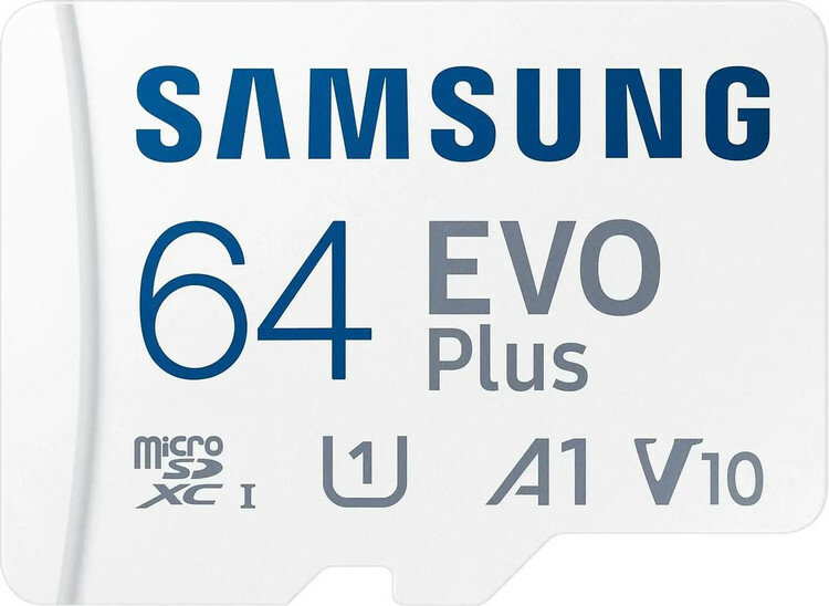 Карта памяти MicroSD Samsung 64Gb Class 10 Samsung EVO Plus + SD адаптер U1 UHS-1 130Mb/s