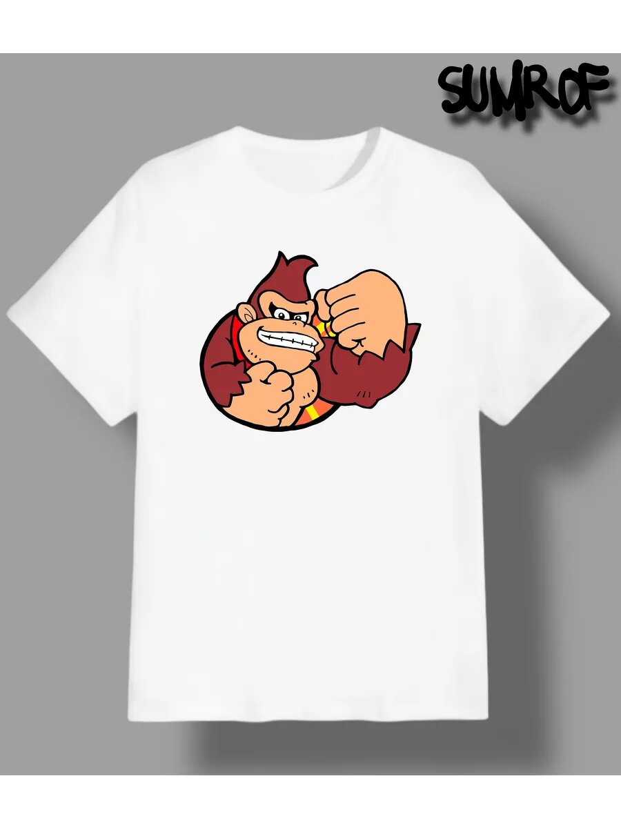 Футболка Zerosell donkey kong игра, размер 4XS, белый