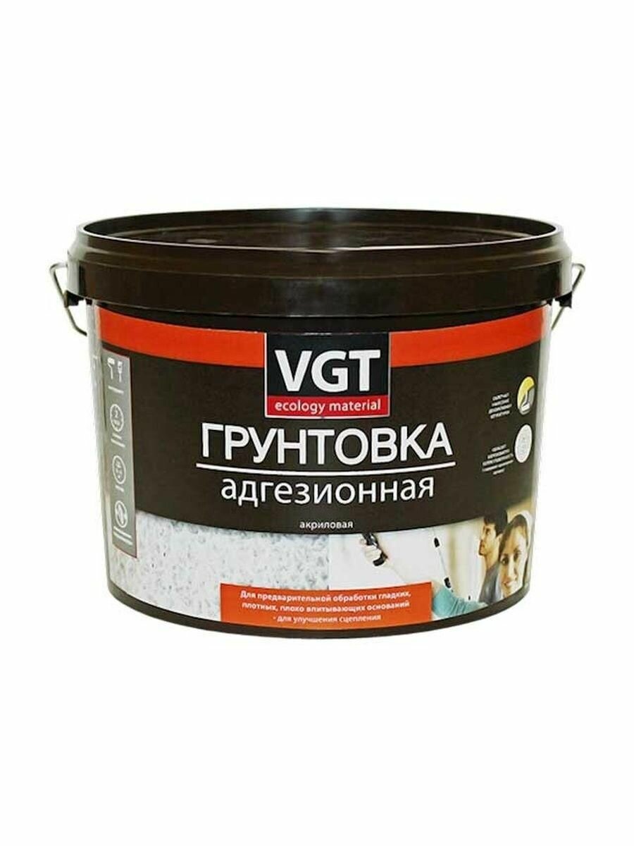 Грунтовка VGT ВД-АК-0301, адгезионная, с мраморной крошкой, белая, 3 кг