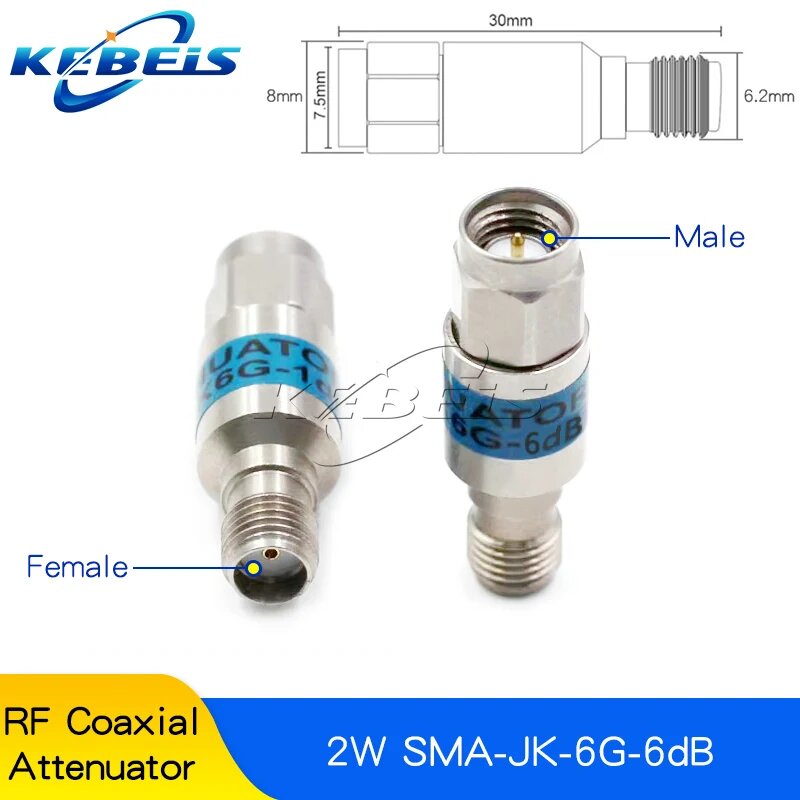 KEBEIS SMA аттенюатор 2 Вт DC-6 ГГц 1-30 дБи 50 Ом, 6db