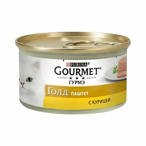 Влажный корм Gourmet Gold, для кошек, паштет со вкусом курицы (2шт по 85г)