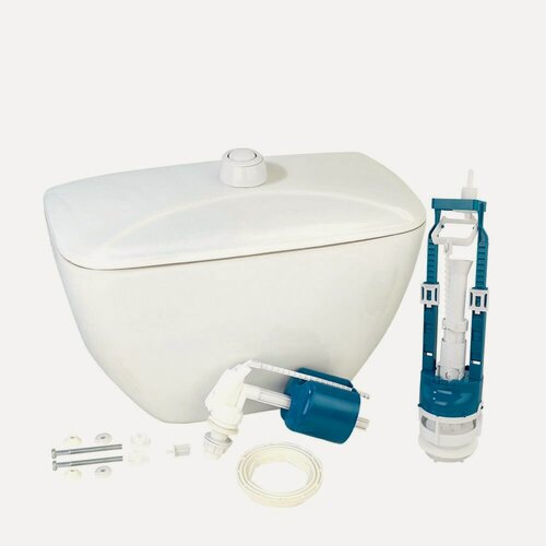 Изображение товара Бачок для унитаза Комфорт боковая подводка Лобненский стройфарфор с арматурой Инкоэр (2-2-1-5, кнопка белый)