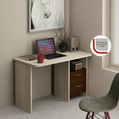 Изображение товара Стол СКЛ-Прям120Р КВ Карамель/Венге без надстрой скругленные углы