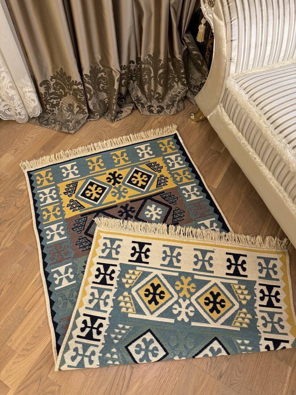 Килим хлопковый Green Carpet турецкий 80х150 см, безворсовый ковер — фото 1