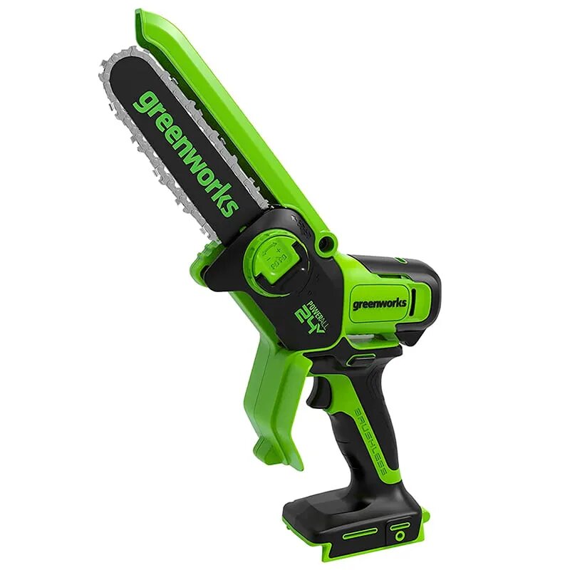 Цепная мини пила аккумуляторная Greenworks GD24CSMNX, 24V, 15см, бесщеточный двигатель