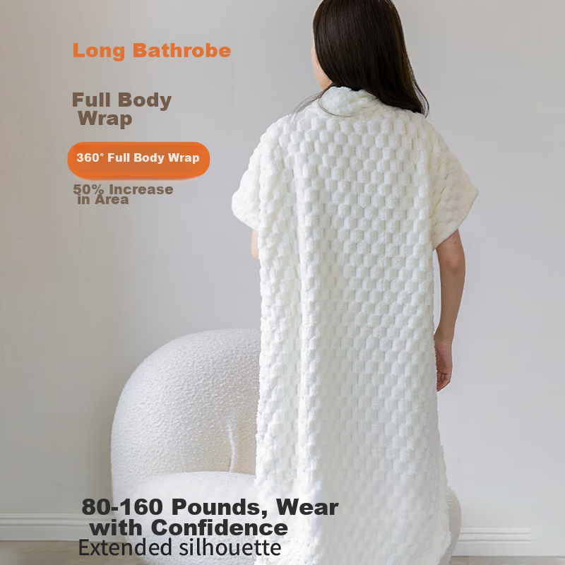 Fanyejia Bath Towel, Tie-Up Home Bathrobe, Coral Fleece, Absorbent, Wearable, Wrapable, Thickened, Shower Bath Skirt for Women And Adults